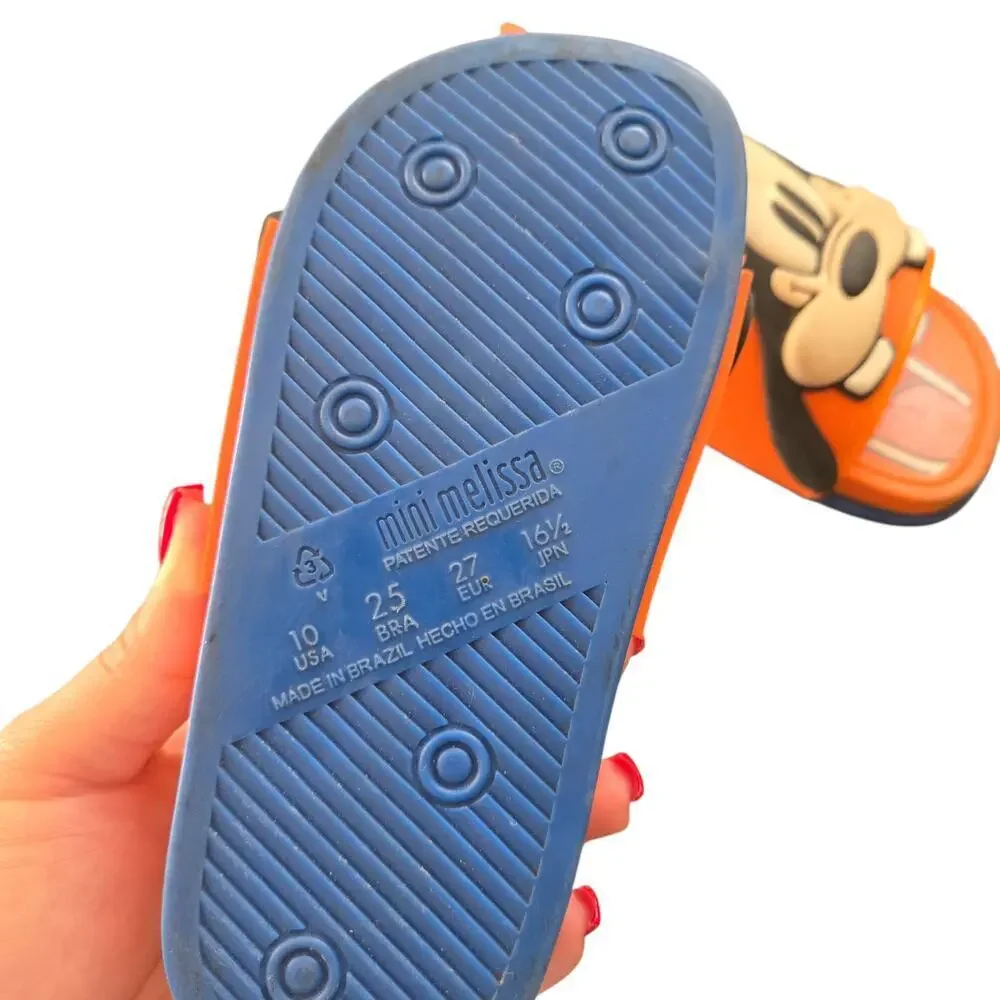 Mini Melissa x‎ Disney Goofy Orange Rubber Sandals Size: 10